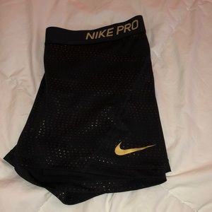 Nike Black and Gold Spandex